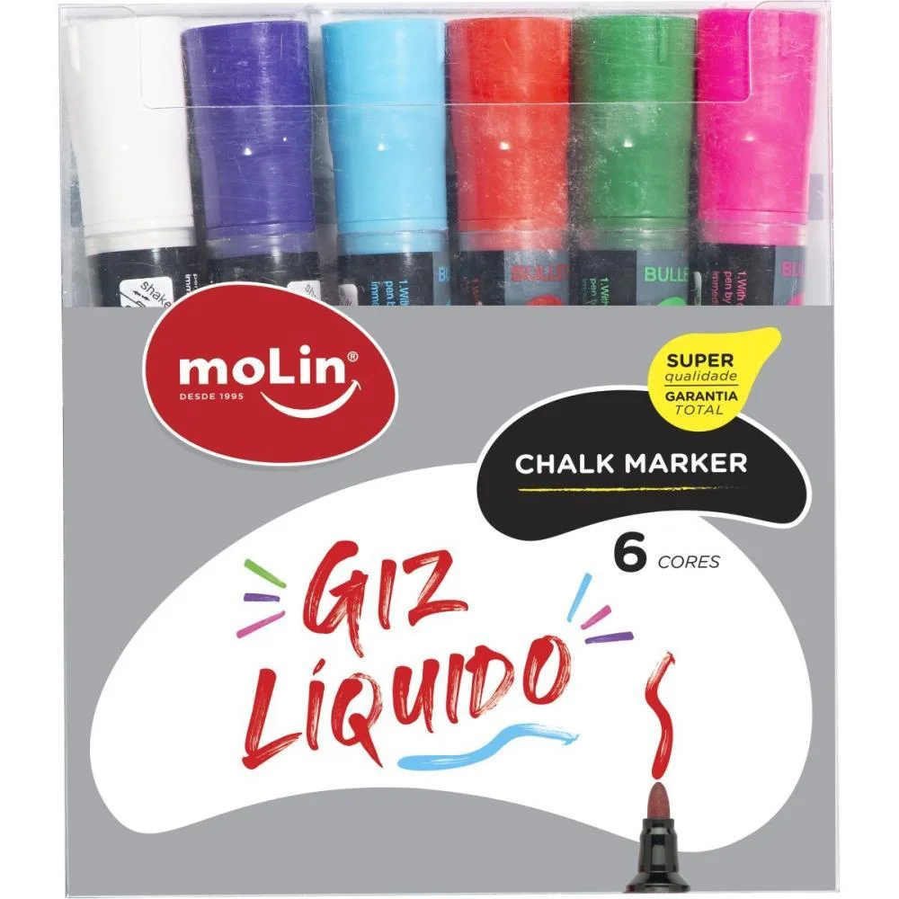 Giz Liquido 6 Cores Molin (Estojo) - imagem 4