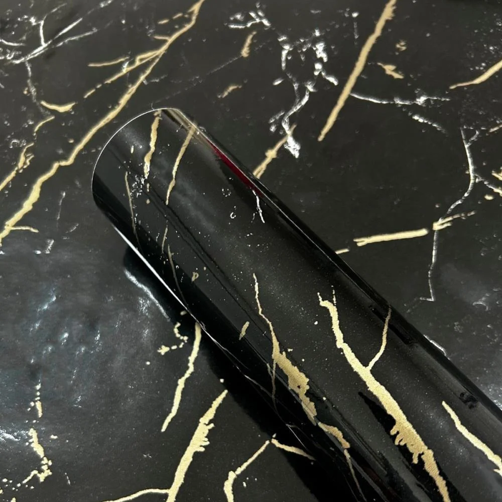 Contact Decorado 45Cmx10M Nero Marquina Brilho Contact (Rolo) - imagem 2