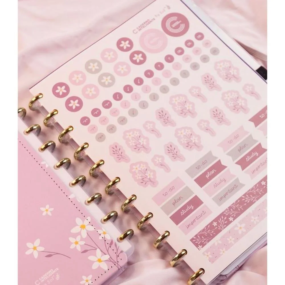 Caderno Inteligente A5 Pink Blossom  By Sof 80Fls Caderno Inteligente (Unidade) - imagem 6