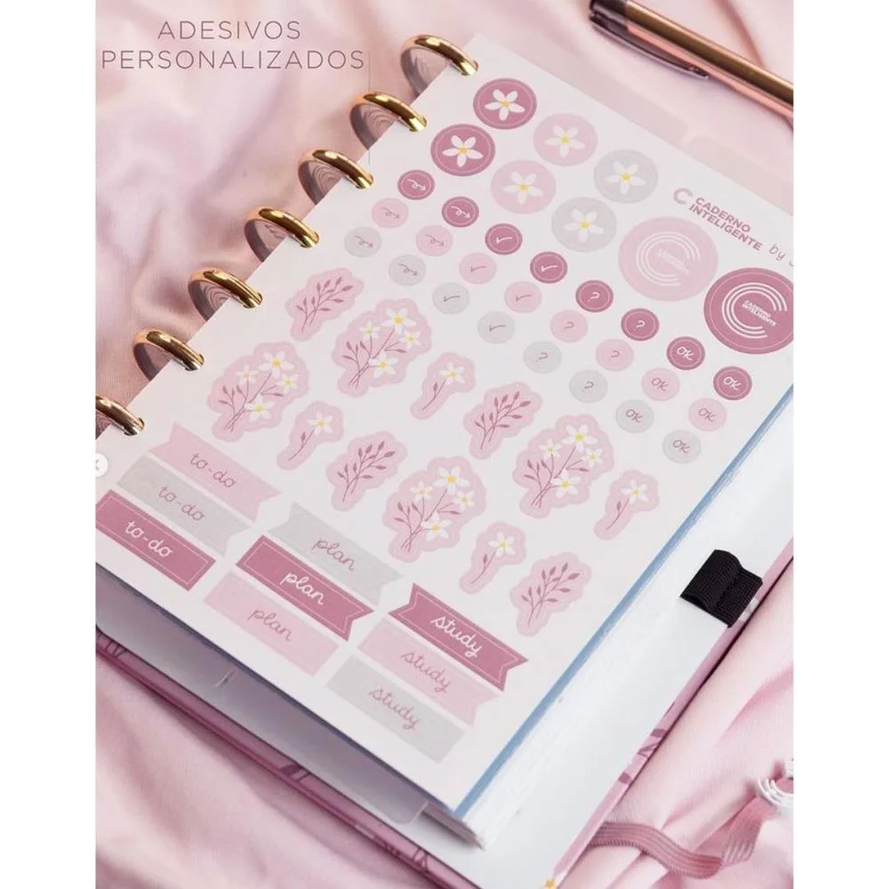 Caderno Inteligente Grande Pink Blossom  By Sof 80Fls Caderno Inteligente (Unidade) - imagem 5