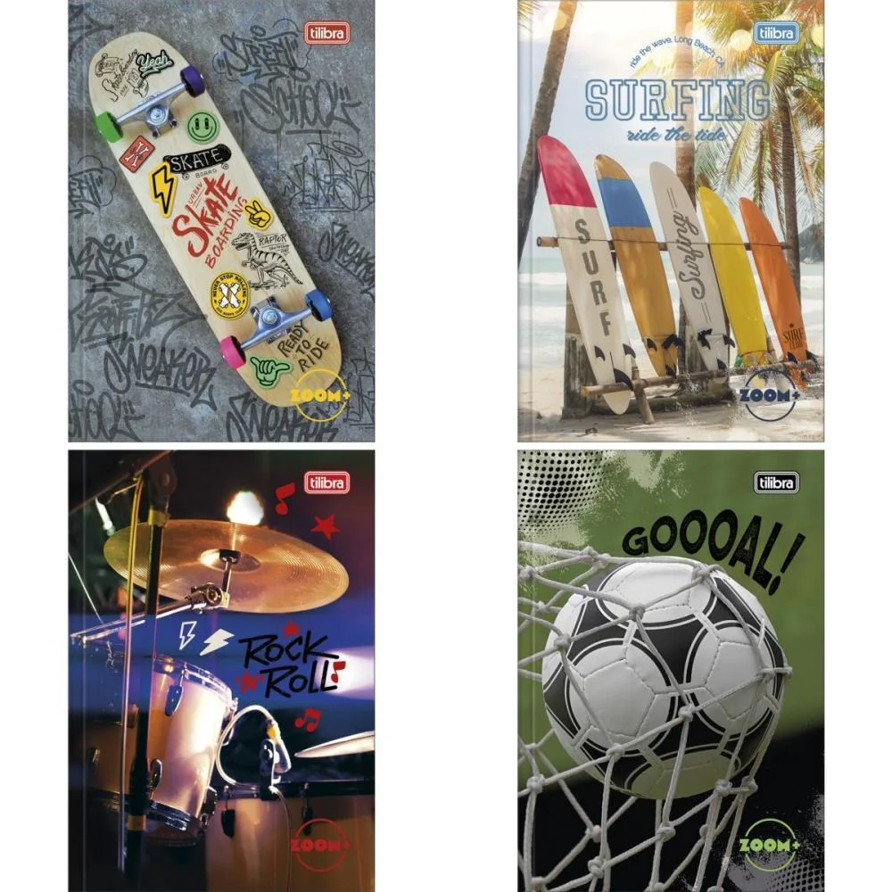 Caderno Brochura 1/4 Capa Dura Zoom+ 96 Folhas Masculino Tilibra (Pct.c/05) - imagem 3