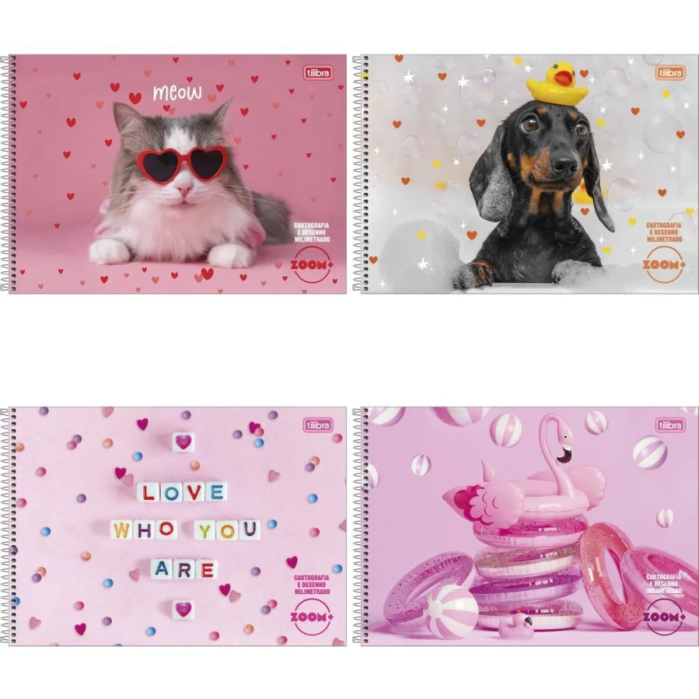 Caderno Desenho Milimetrado Zoom+ 96Fls Feminino Espiral Tilibra (Pct.c/04) - imagem 2