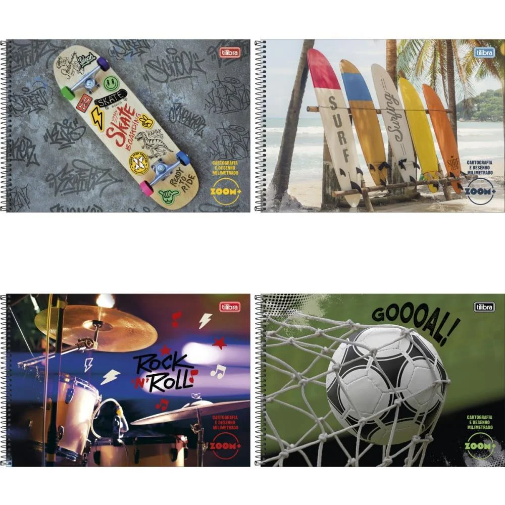 Caderno Desenho Milimetrado Zoom+ 96Fls Masculino Espiral Tilibra (Pct.c/04) - imagem 4