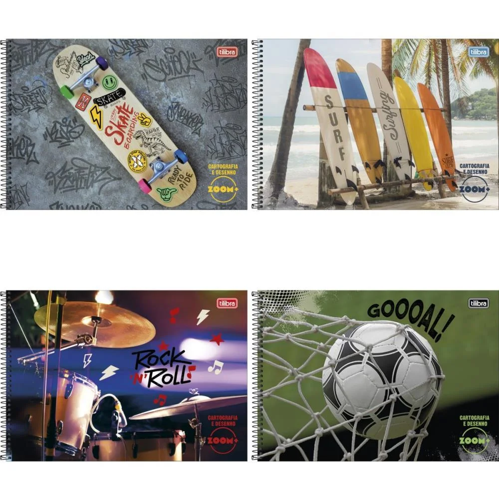 Caderno Desenho Univ Capa Dura Zoom+ 96Fls Masculino Espiral Tilibra (Pct.c/04) - imagem 3