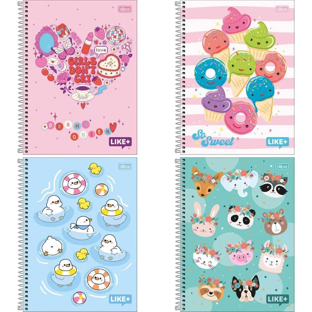 Caderno 10X1 Capa Dura Like+ 200 Folhas Feminino Tilibra (Pct.c/04) - imagem 3