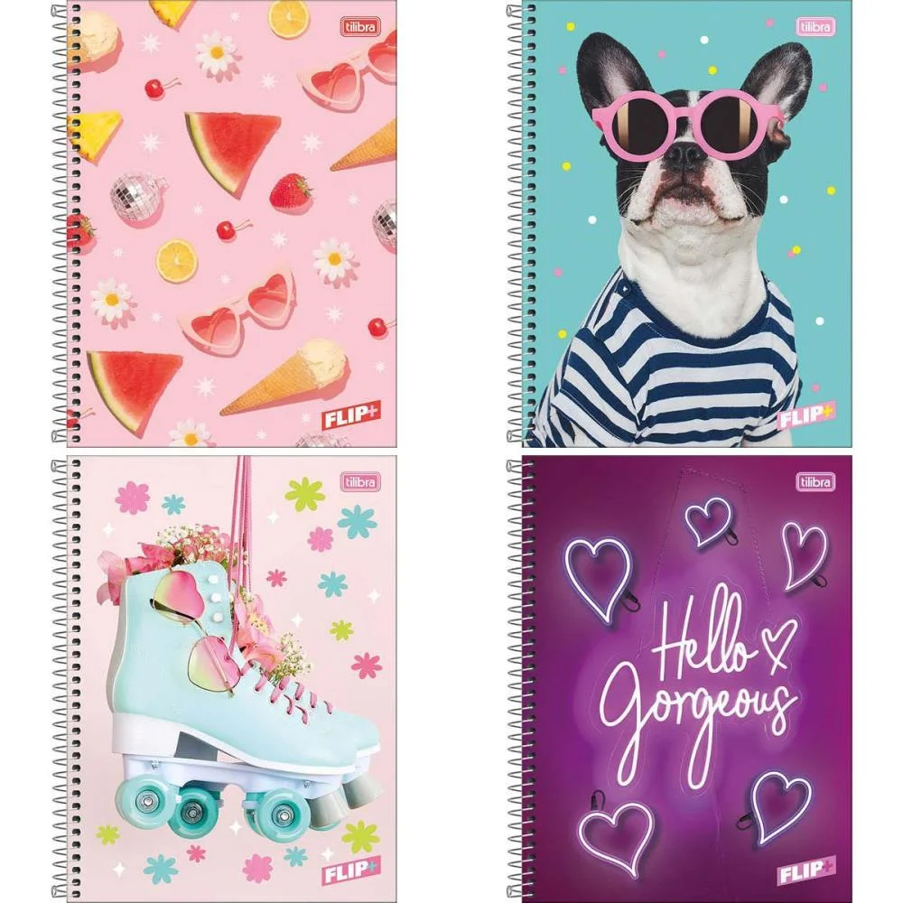 Caderno 01X1 Capa Dura Flip+ 96 Folhas Feminino Tilibra (Pct.c/04) - imagem 2
