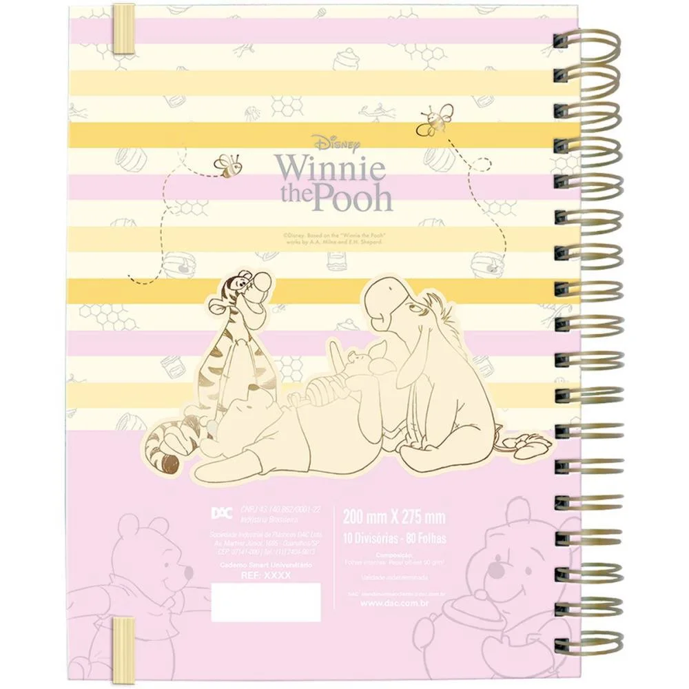 Caderno 01X1 Capa Dura Pooh Smart C/Elastico 80Fls Dac (Unidade) - imagem 4