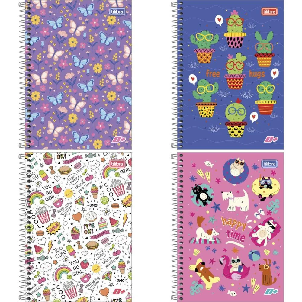 Caderno Espiral 1/4 Capa Dura D+ 200Fls Feminina Tilibra (Pct.c/04) - imagem 3