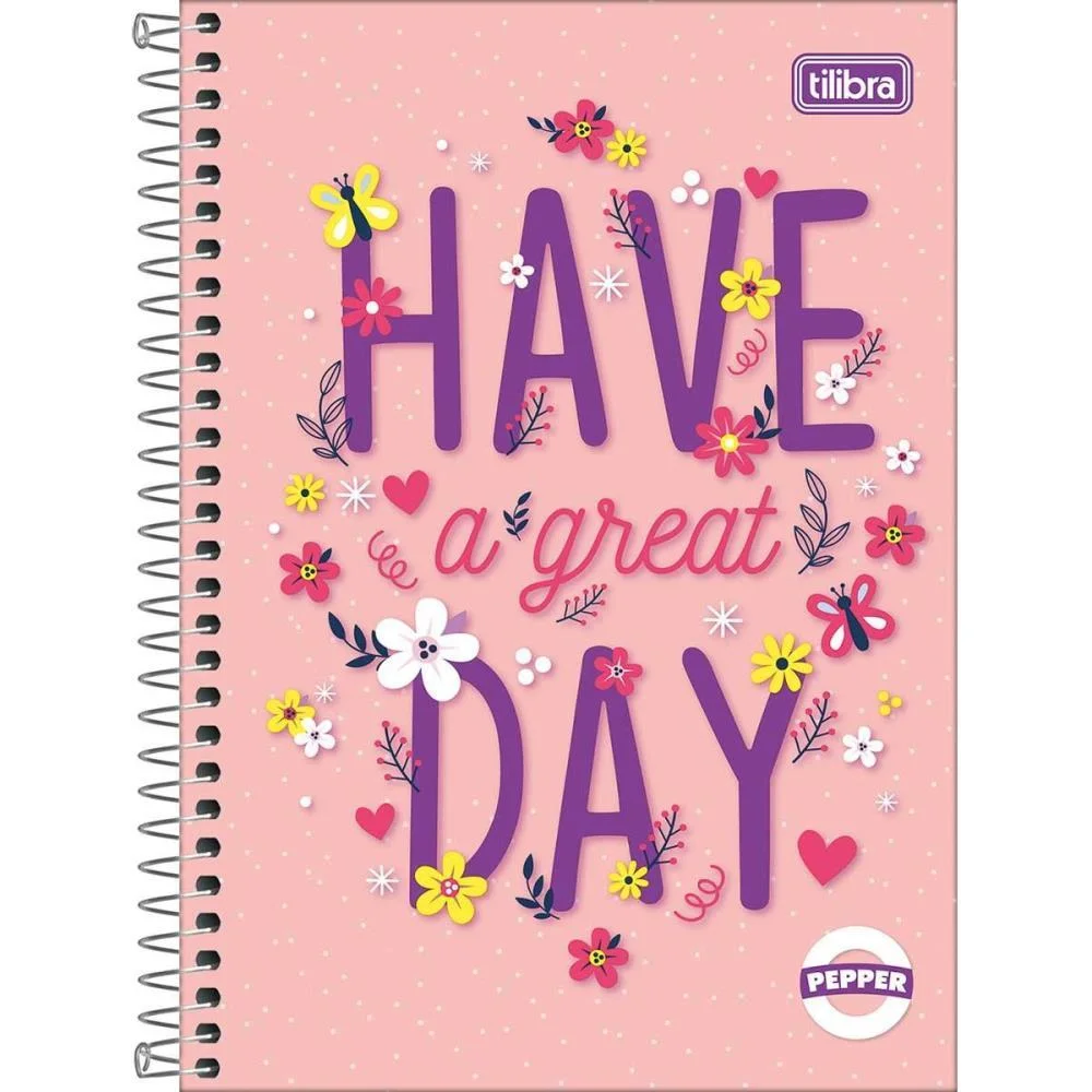Caderno Espiral 1/4 Capa Dura Pepper 80Fls Feminino Tilibra (Pct.c/04) - imagem 4