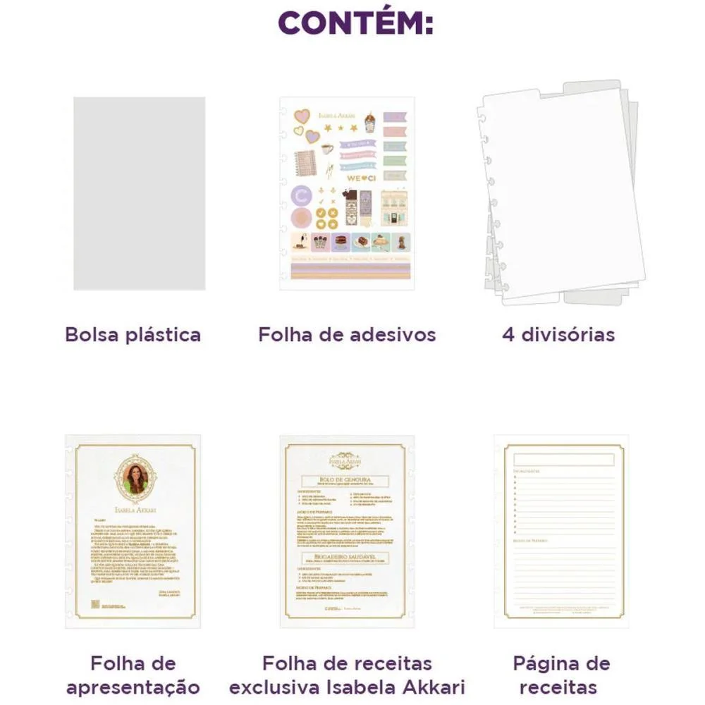 Caderno Inteligente Grande Isa Akkari Purple Key 80Fls Caderno Inteligente (Unidade) - imagem 6