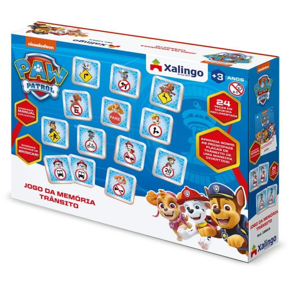 Jogo Da Memoria Patrulha Canina Transito 24Pcs Xalingo (Unidade) - imagem 3