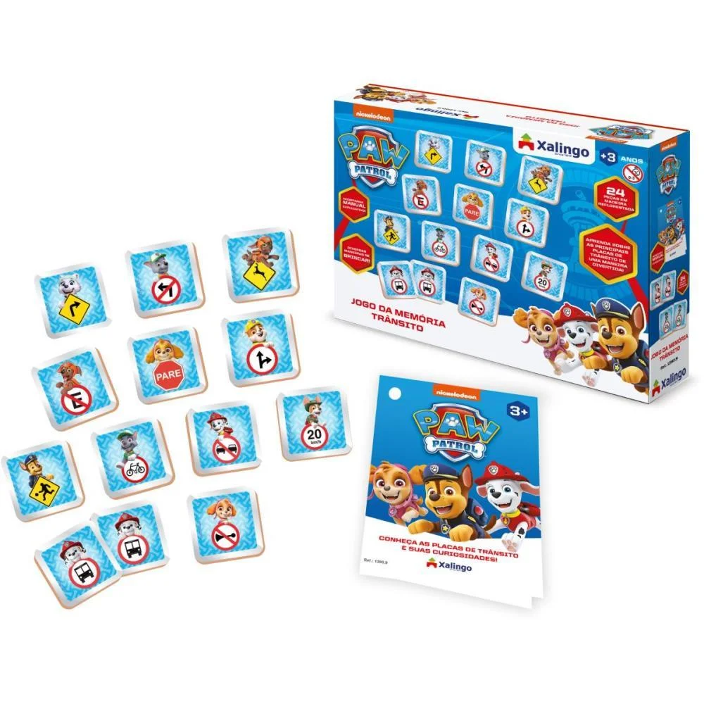 Jogo Da Memoria Patrulha Canina Transito 24Pcs Xalingo (Unidade) - imagem 6