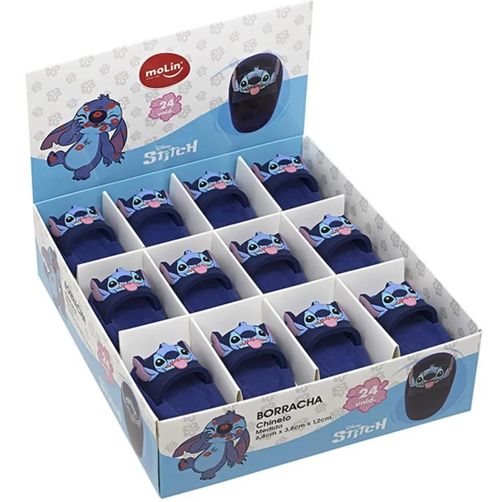 Borracha Decorada Stitch Chinelo Molin (Dp.c/12) - imagem 3