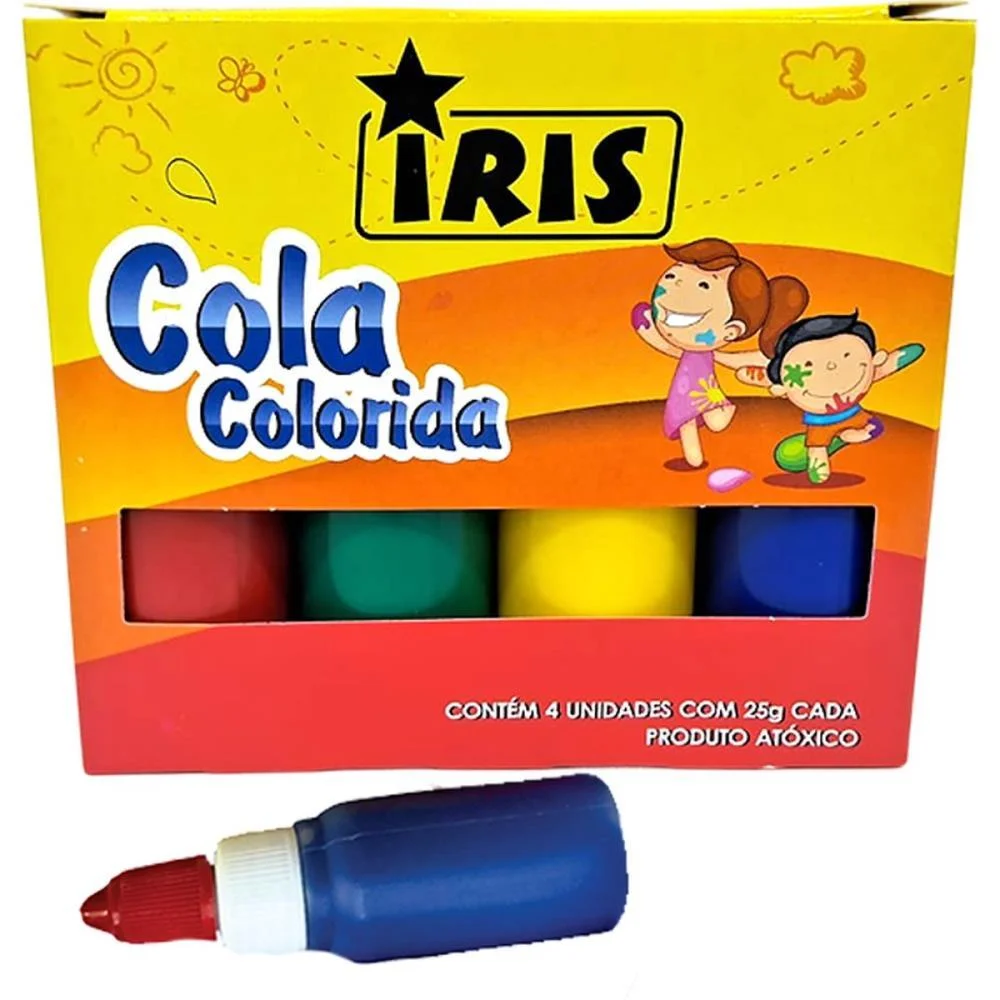 Cola Colorida Iris 4 Cores 25G. Iris (Estojo) - imagem 4