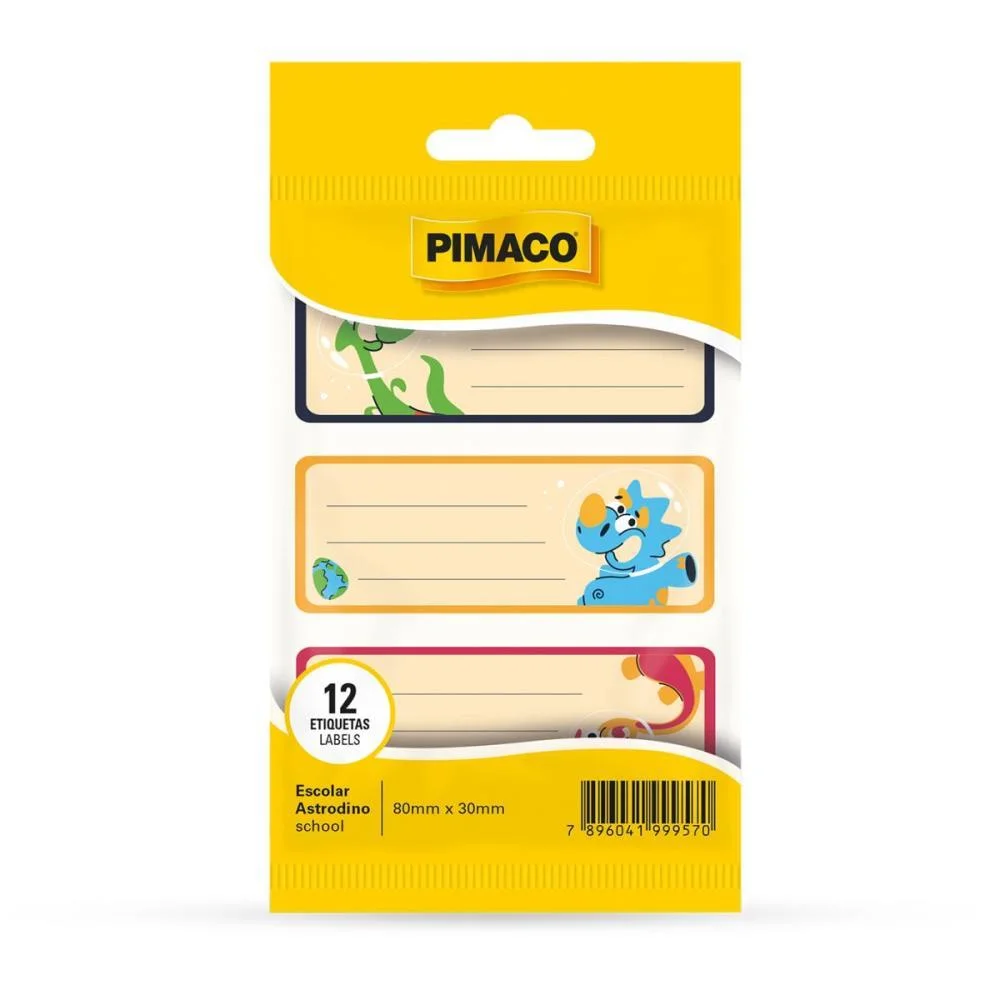 Etiqueta Escolar Astrodino 80X30Mm 4Fls Pimaco (Ct.c/03) - imagem 3