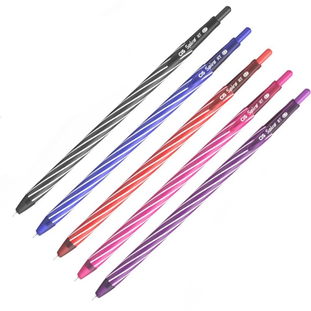 Caneta Esferografica Retratil Cis Spiro 0.7Mm 5 Cores Sertic (Estojo) - imagem 2