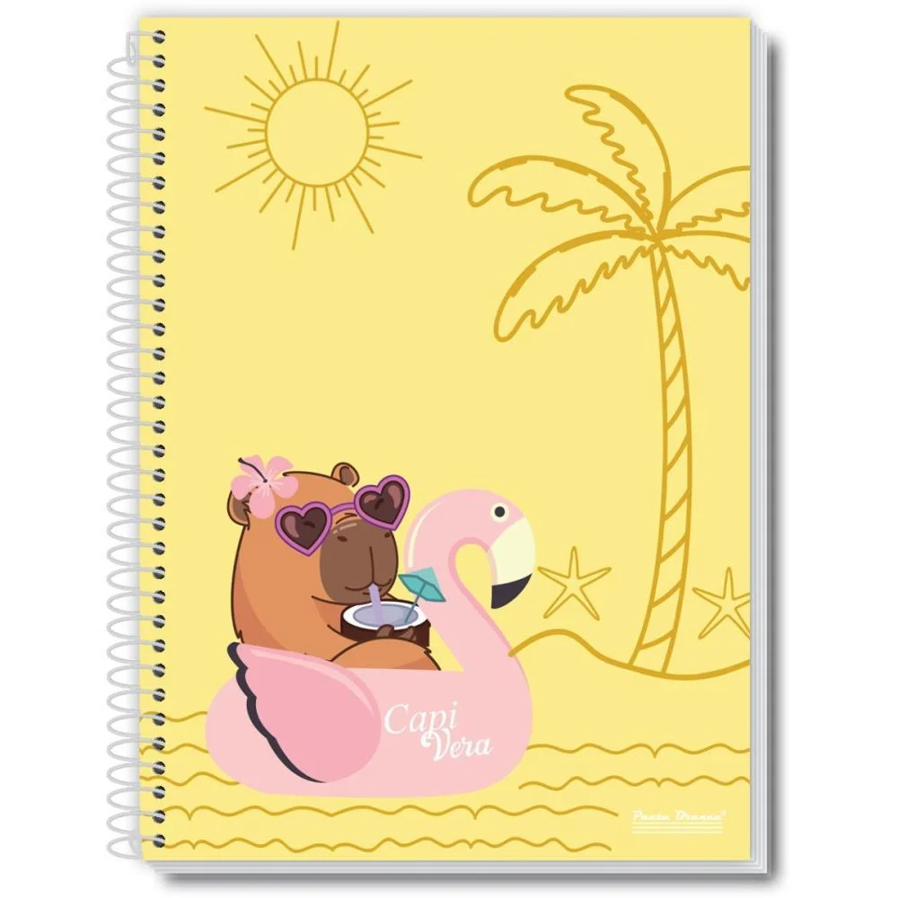 Caderno 10X1 Capa Dura Capivera 160Fls. Pauta Branca (Pct.c/02) - imagem 6