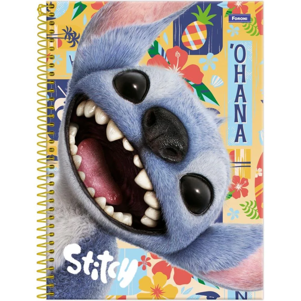 Caderno 10X1 Capa Dura Stitch Movie 160F Foroni (Pct.c/04) - imagem 3