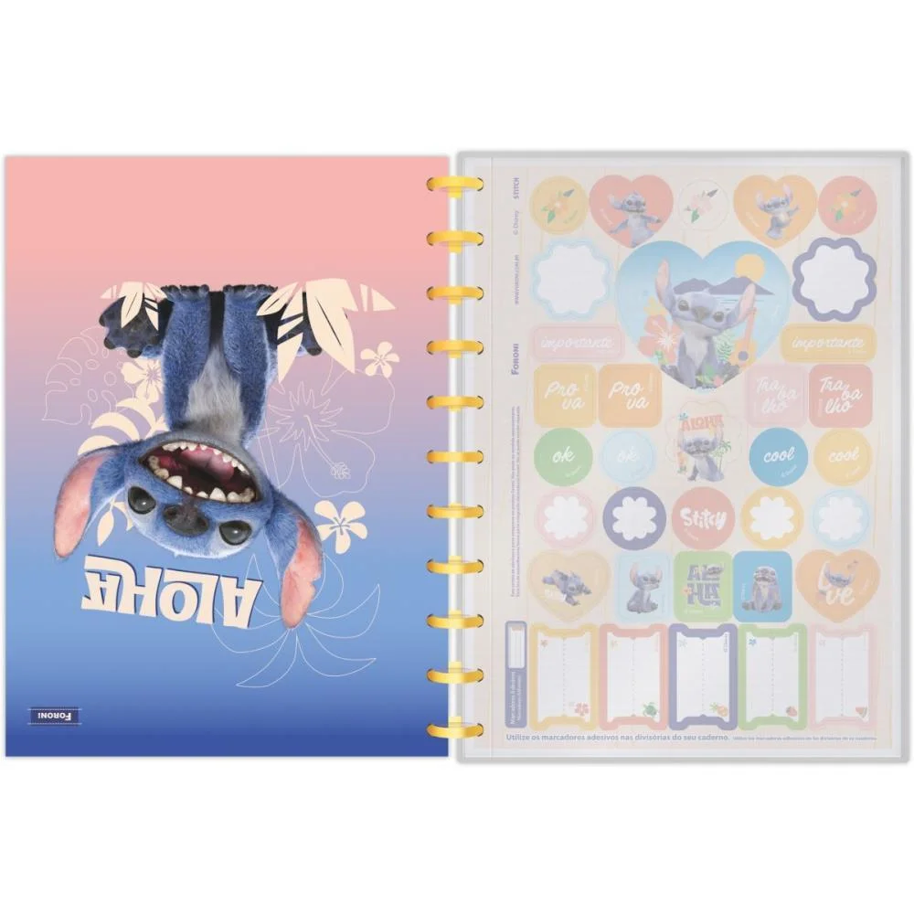 Caderno 01X1 Capa Dura Stitch Movie Disco 80F Foroni (Unidade) - imagem 4