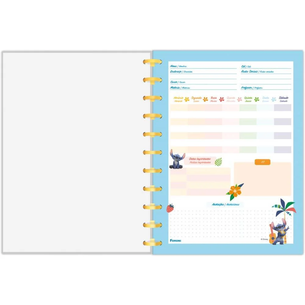 Caderno 01X1 Capa Dura Stitch Movie Disco 80F Foroni (Unidade) - imagem 6