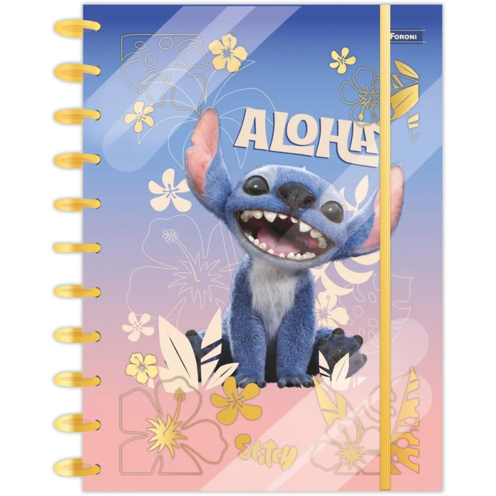 Caderno 10X1 Capa Dura Stitch Movie Disco 160F Foroni (Unidade) - imagem 2