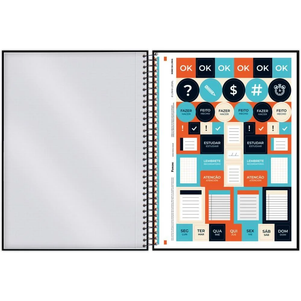Caderno 10X1 Capa Dura Freewave 160F Foroni (Pct.c/04) - imagem 7