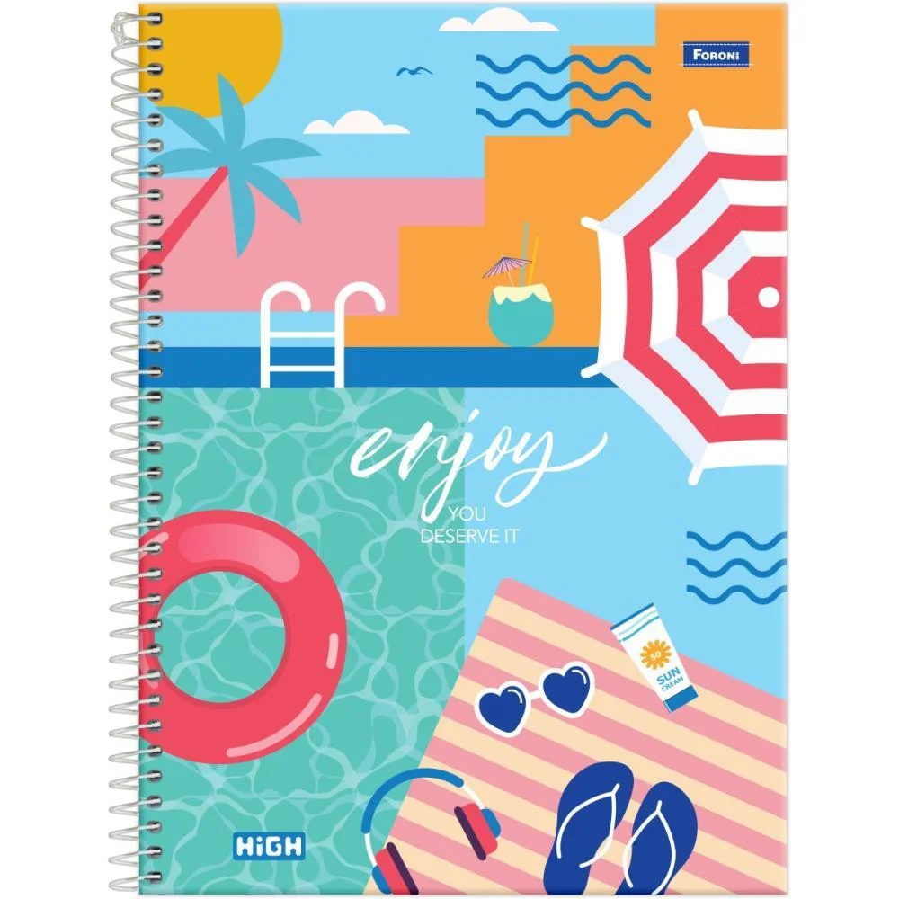 Caderno 15X1 Capa Dura High Feminino 240F Foroni (Pct.c/02) - imagem 6
