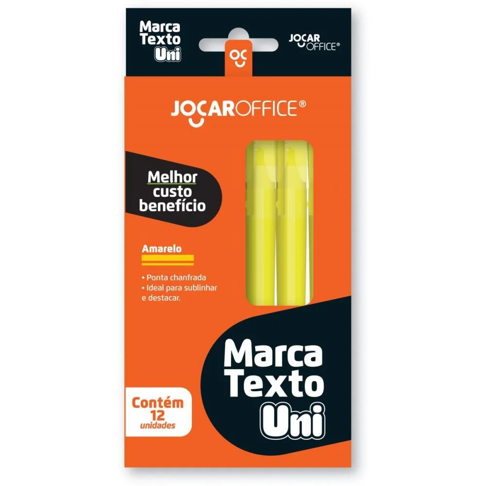 Caneta Marca Texto Jocar Uni Amarelo Leonora (Cx.c/12) - imagem 2