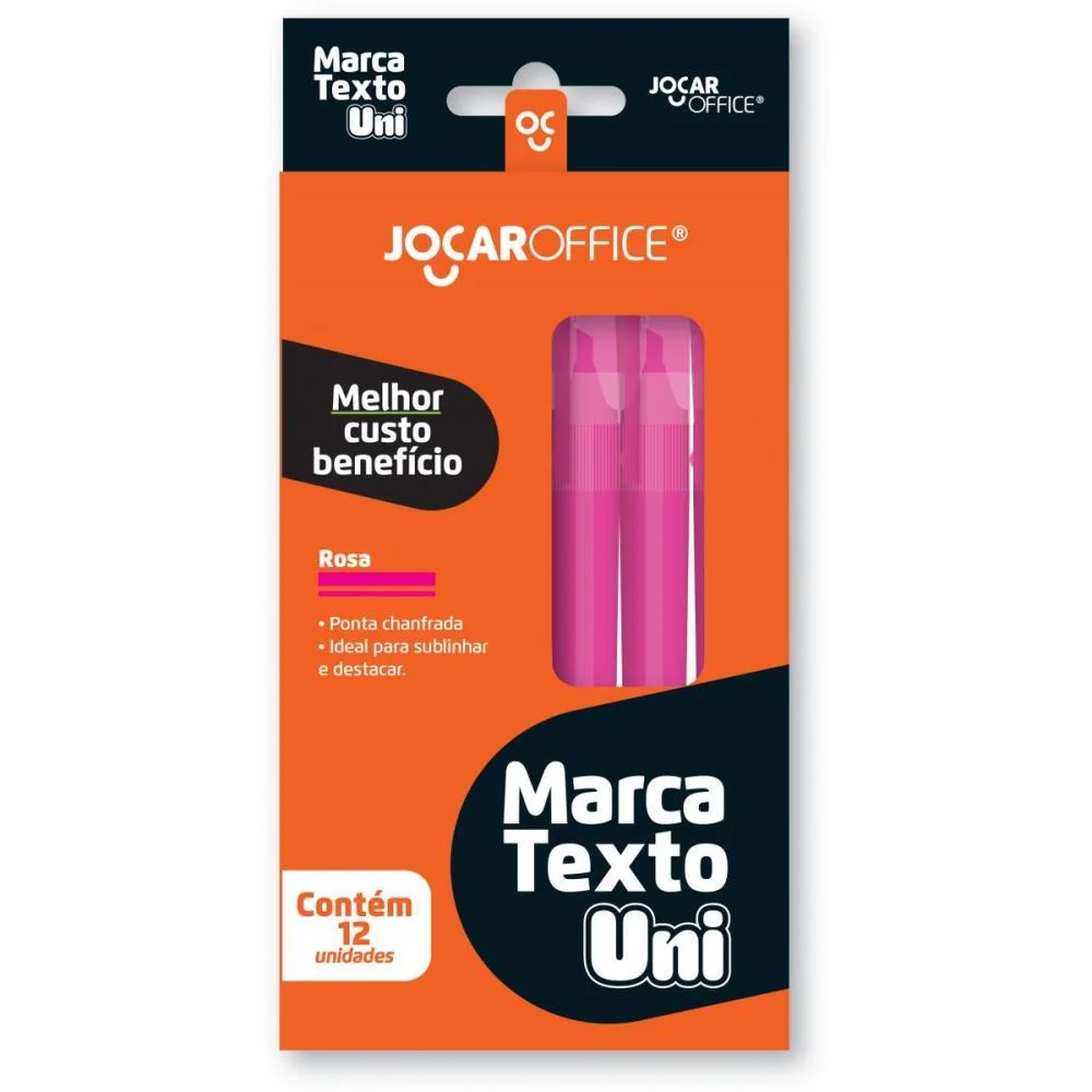 Caneta Marca Texto Jocar Uni Rosa Leonora (Cx.c/12) - imagem 2