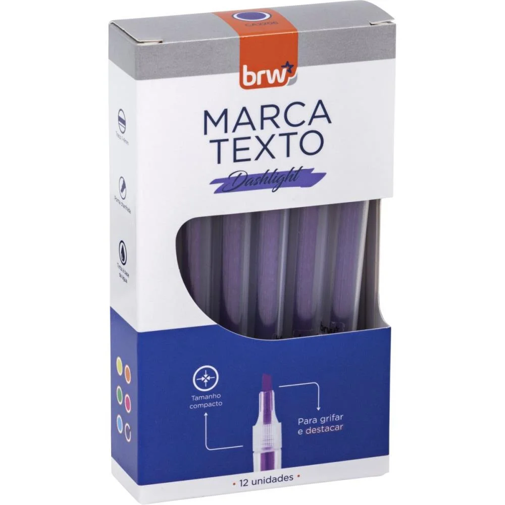 Caneta Marca Texto Dashlight Roxo Brw (Cx.c/12) - imagem 6