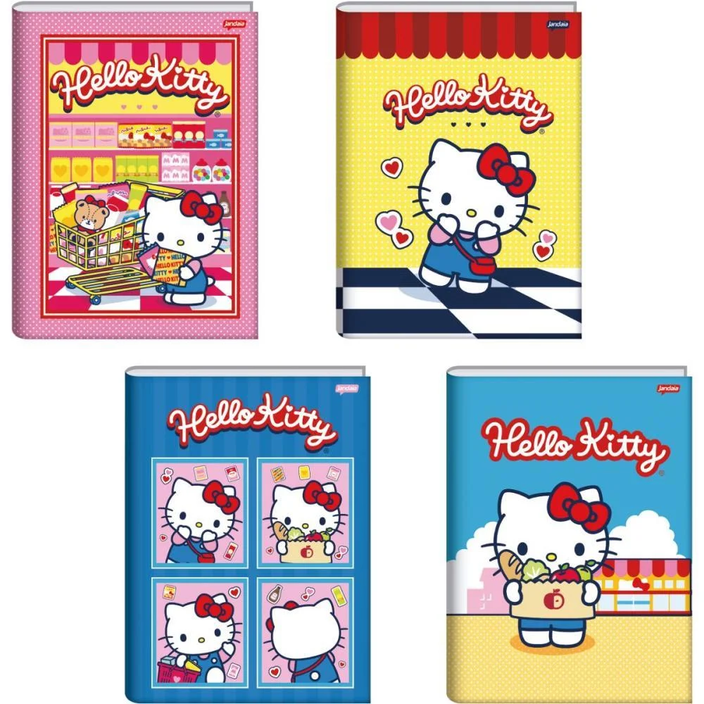 Caderno Brochura 1/4 Capa Dura Hello Kitty 80Fls. Jandaia (Pct.c/05) - imagem 3