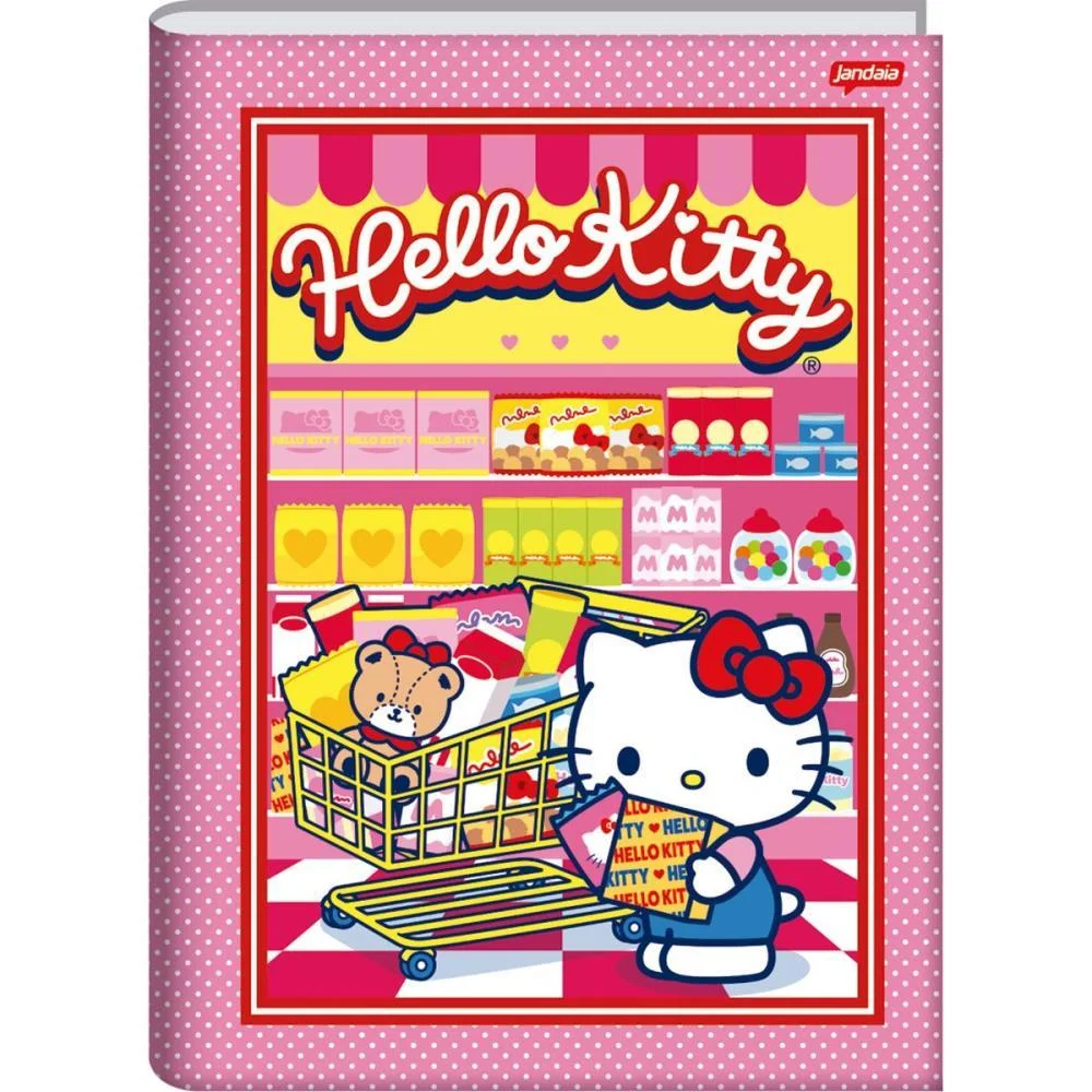 Caderno Brochura 1/4 Capa Dura Hello Kitty 80Fls. Jandaia (Pct.c/05) - imagem 4