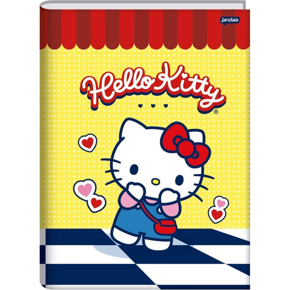 Caderno Brochura 1/4 Capa Dura Hello Kitty 80Fls. Jandaia (Pct.c/05) - imagem 5