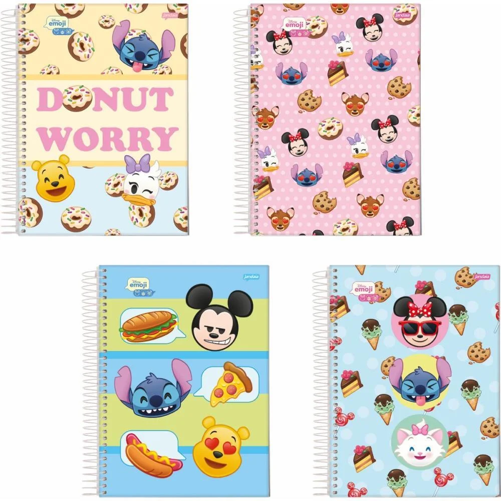 Caderno 01X1 Capa Dura Disney Emoji 80Fls. Jandaia (Pct.c/04) - imagem 3
