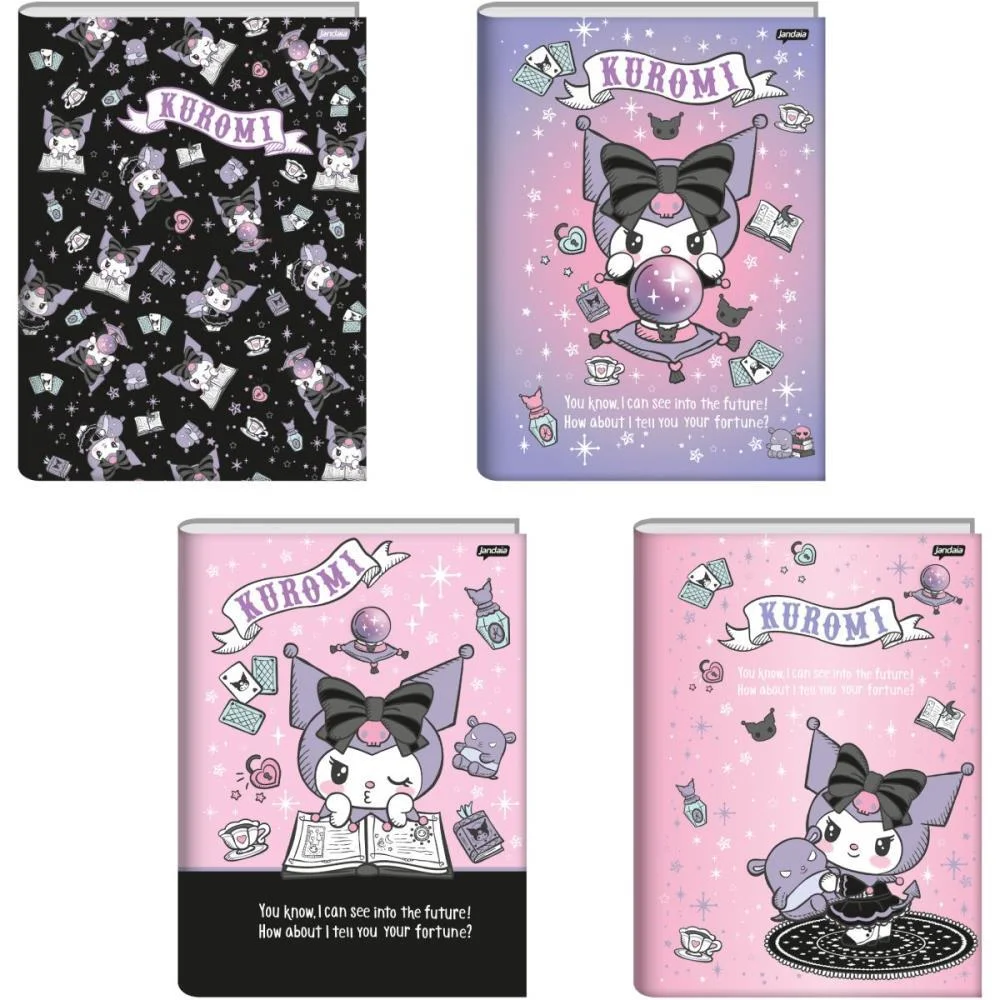 Caderno Brochura 1/4 Capa Dura Kuromi 80Fls. Jandaia (Pct.c/05) - imagem 3