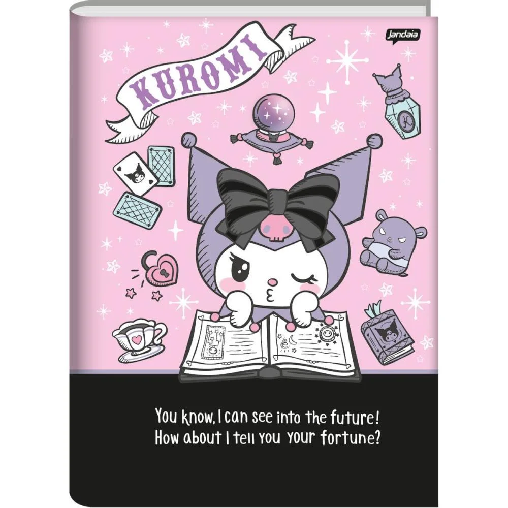 Caderno Brochura 1/4 Capa Dura Kuromi 80Fls. Jandaia (Pct.c/05) - imagem 6