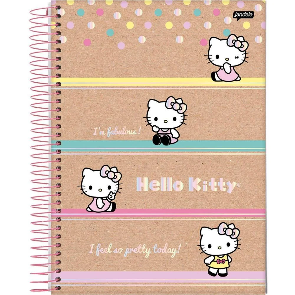Caderno 10X1 Capa Dura Hello Kitty Kraft 160Fls. I.a Jandaia (Pct.c/04) - imagem 5