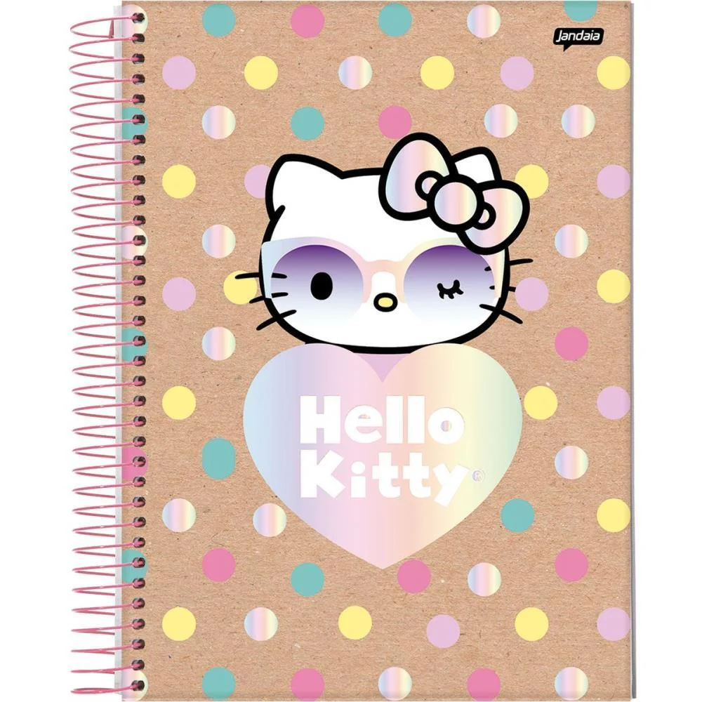 Caderno 10X1 Capa Dura Hello Kitty Kraft 160Fls. I.a Jandaia (Pct.c/04) - imagem 7
