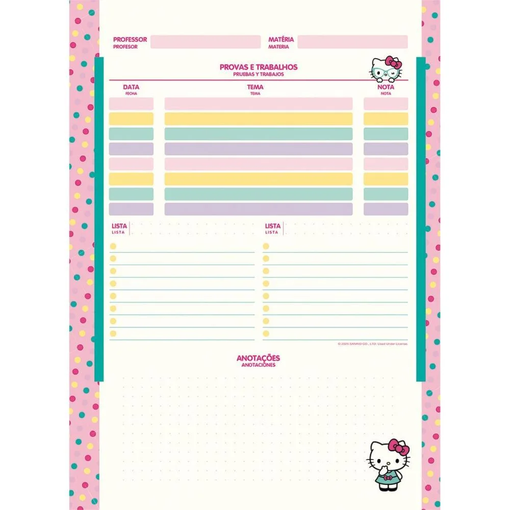 Caderno 01X1 Capa Dura Hello Kitty Kraft 80Fls I.a Jandaia (Pct.c/04) - imagem 12