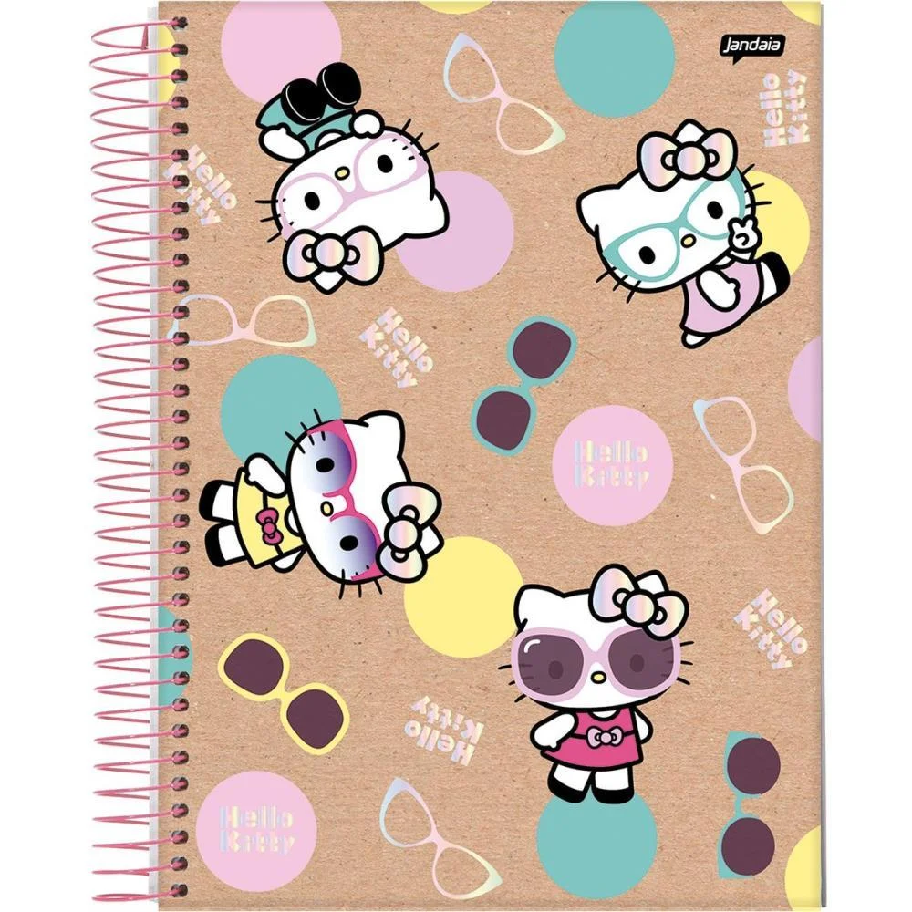 Caderno 01X1 Capa Dura Hello Kitty Kraft 80Fls I.a Jandaia (Pct.c/04) - imagem 6