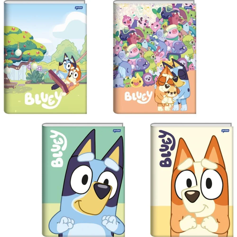 Caderno Brochura 1/4 Capa Dura Bluey 80Fls. Jandaia (Pct.c/05) - imagem 3