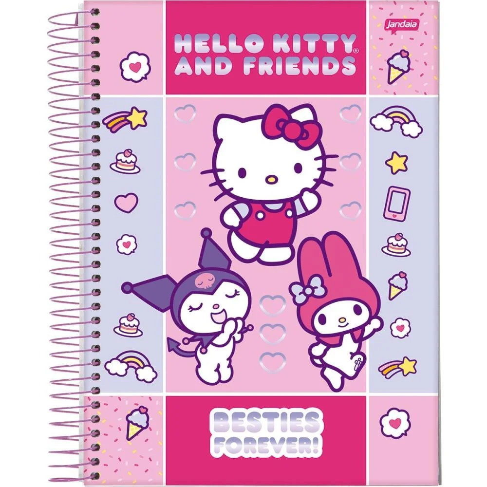 Caderno 01X1 Capa Dura Besties Forever 80Fls. I.a Jandaia (Pct.c/04) - imagem 4
