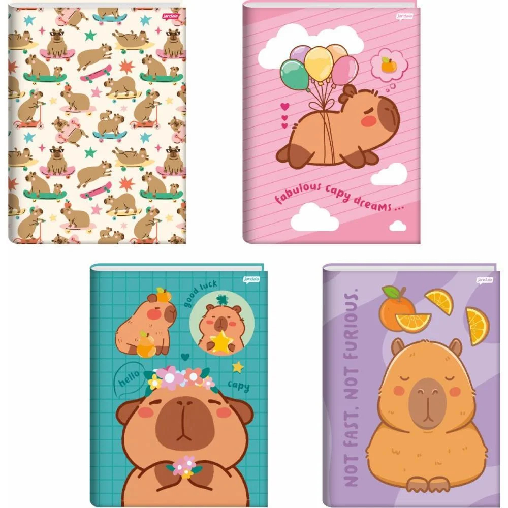 Caderno Brochurao Capa Dura Capyvibes 80Fls. Jandaia (Pct.c/05) - imagem 2
