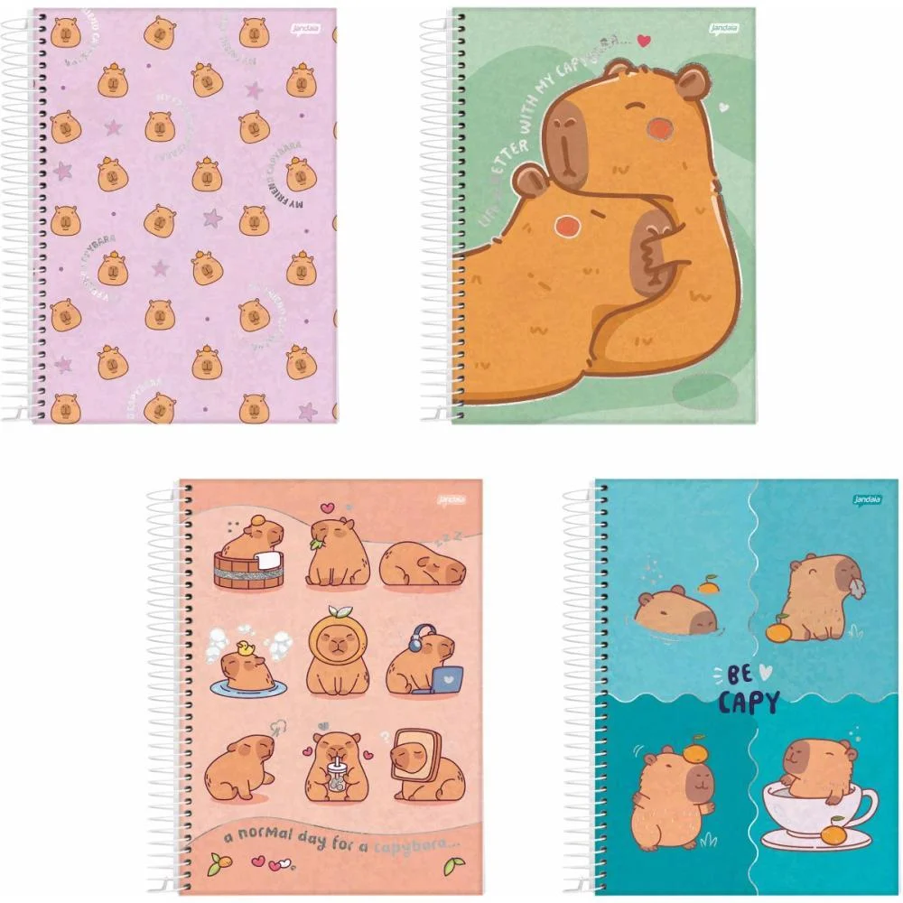 Caderno 01X1 Capa Dura Capyvibes 80Fls. I.a Jandaia (Pct.c/04) - imagem 2