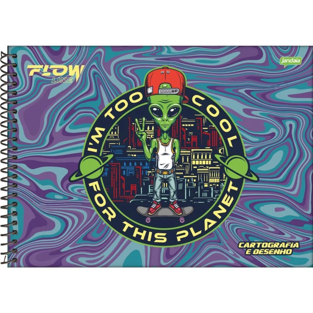 Caderno Desenho Univ Capa Dura Flow 80Fls. Jandaia (Pct.c/04) - imagem 2