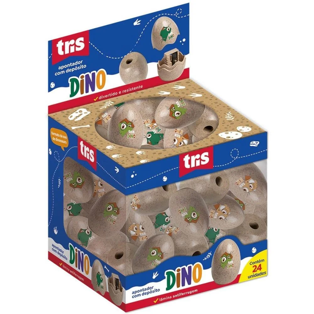 Apontador Com Deposito Decor. Tris Dino 3 Cores Summit (Dp.c/24) - imagem 4