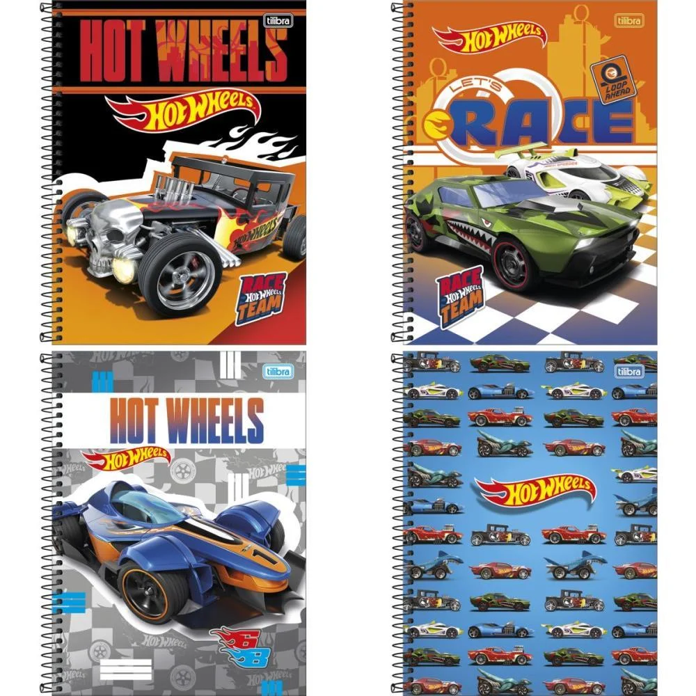 Caderno 01X1 Capa Dura Hot Wheels 80Fls Fit Tilibra (Pct.c/04) - imagem 2