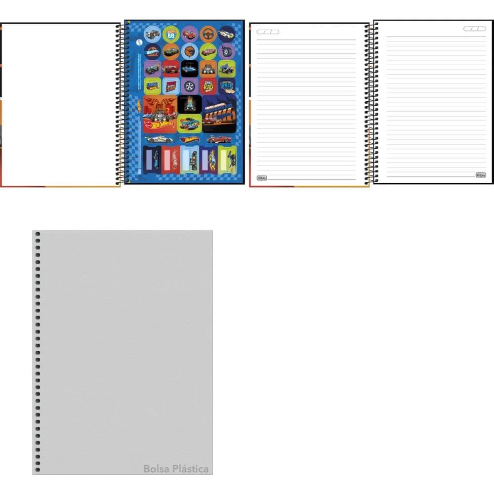 Caderno 01X1 Capa Dura Hot Wheels 80Fls Fit Tilibra (Pct.c/04) - imagem 3