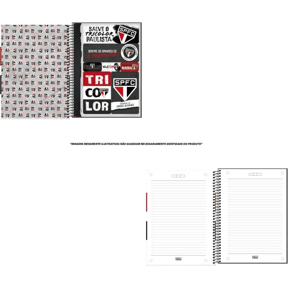Caderno 01X1 Capa Dura Sao Paulo 80Fls Tilibra (Pct.c/04) - imagem 3