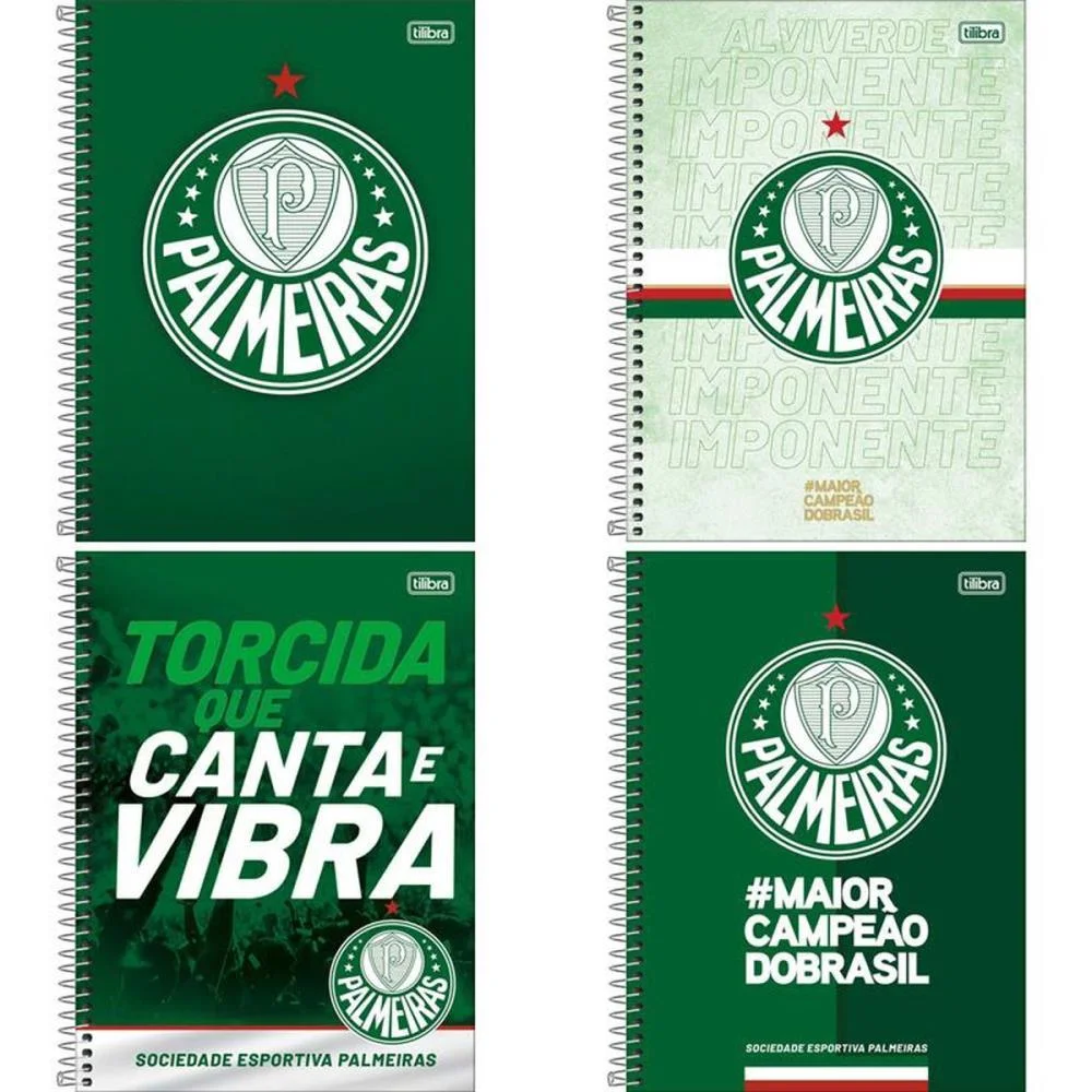 Caderno 01X1 Capa Dura Palmeiras 80Fls Tilibra (Pct.c/04) - imagem 4